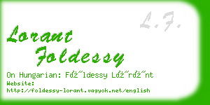 lorant foldessy business card